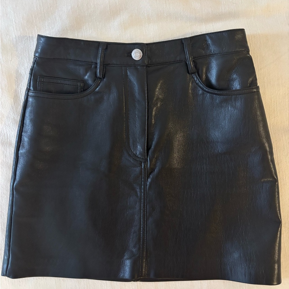 Aritzia Black Faux Leather Pencil Skirt